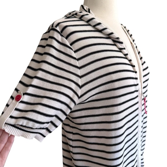 SONIA RYKIEL Vintage Y2K Striped Cotton Knit Top Made in Japan Parisian Chic M - Picture 3 of 15